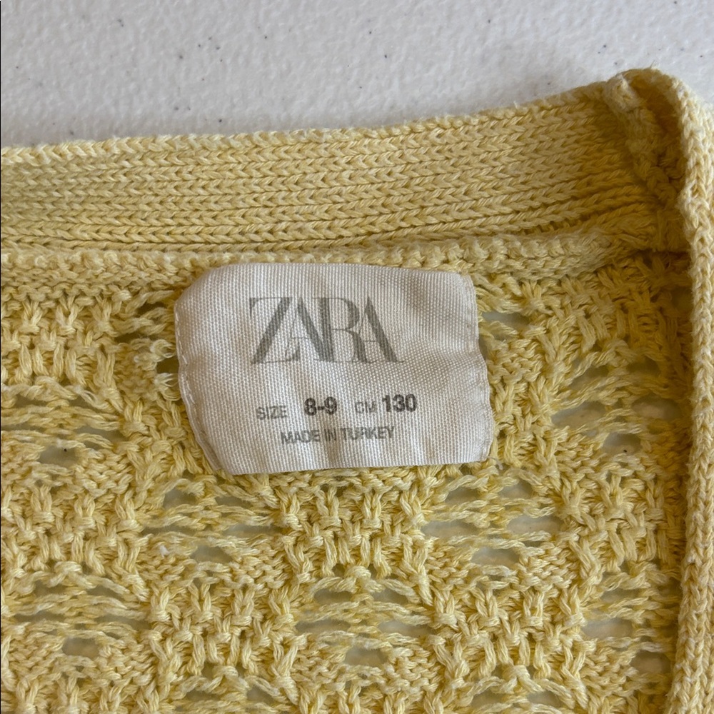 Zara Yellow Crochet Cardigan - Picture 2 of 6
